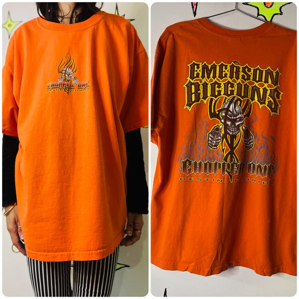 Vintage 90s Chopper Biker Motorcycle Chopper Grunge Skull Graphic Tee - XL