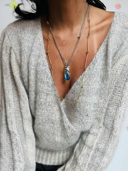 Vintage 60s/70s Golden Brass Chain Necklace – Minimalist Retro Statement