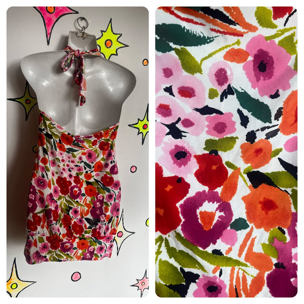 Vintage Y2K 2000s | Pink Fairy Grunge Indie Sleaze Halter Top Blouse | Size M