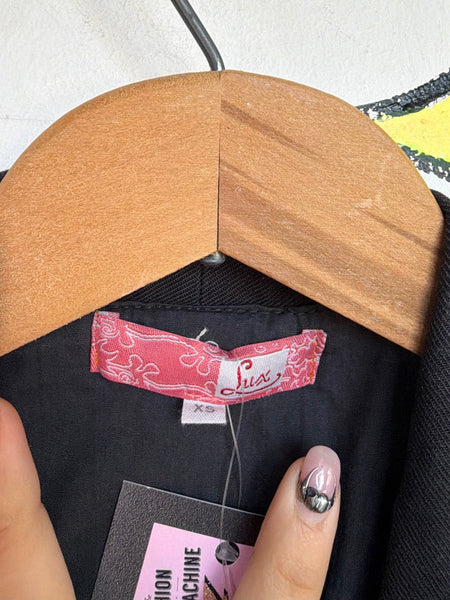 Y2K Black Tailored Suit Vest Indie Sleaze Mall Goth Minimalist Academia XS