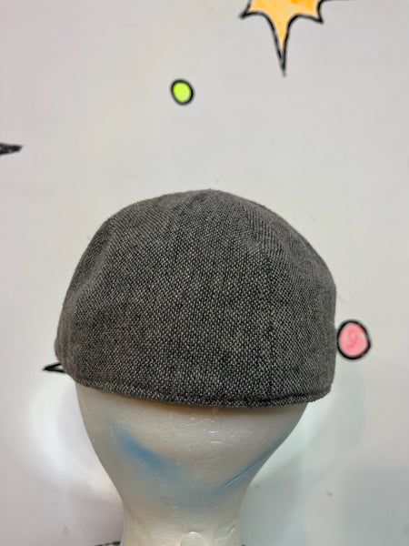 Vintage Gray Herringbone Tweed Wool Newsboy Cap – Gatsby Style Hat – M/L