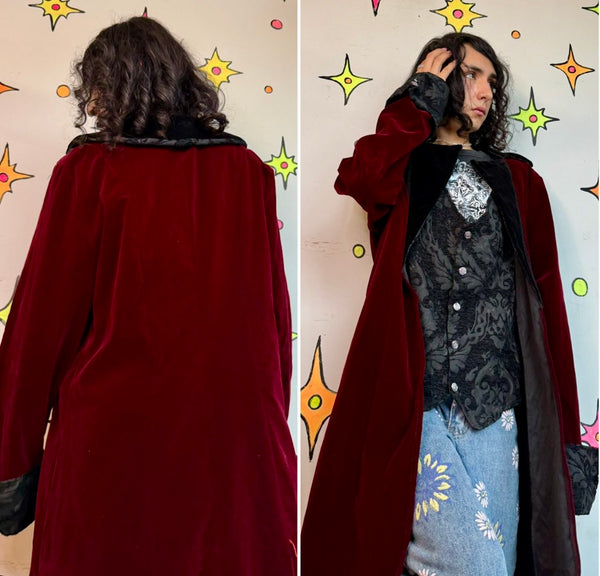 Pirate Captain Costume Coat Red Velvet Steampunk Medieval Cosplay Renaissance XL