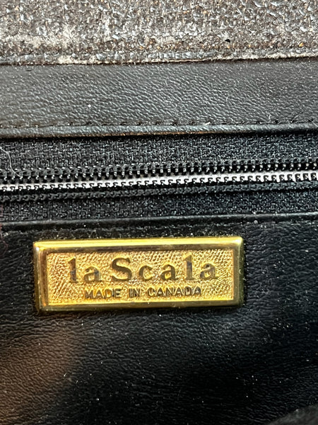 Vintage 1980s La Scala Purple Leather Crossbody Bag – Soft 80s Purse