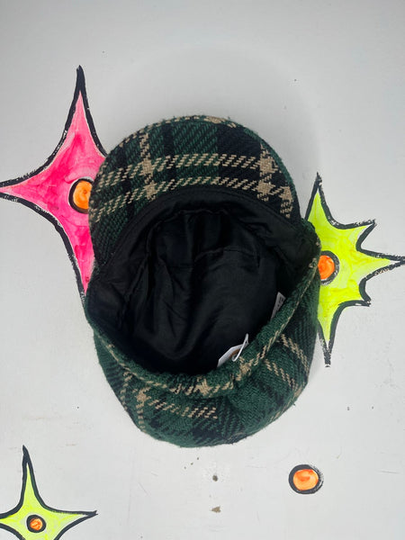Green Plaid Mod Moto Cap David & Young Fairy Grunge Newsboy Hat