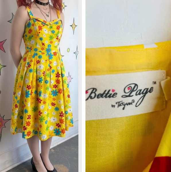 Retro 50s Repro Rainbow Fit and Flare Bettie Page Twirl Dress - Pin-Up Glam - 4X