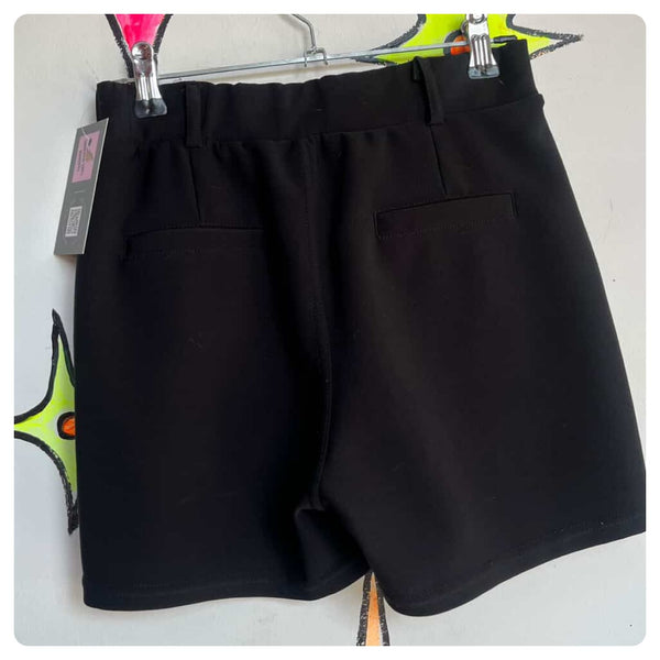 Y2K Black Sailor Shorts with Gold Buttons – Pirate Boho Grunge Goth – Size 2