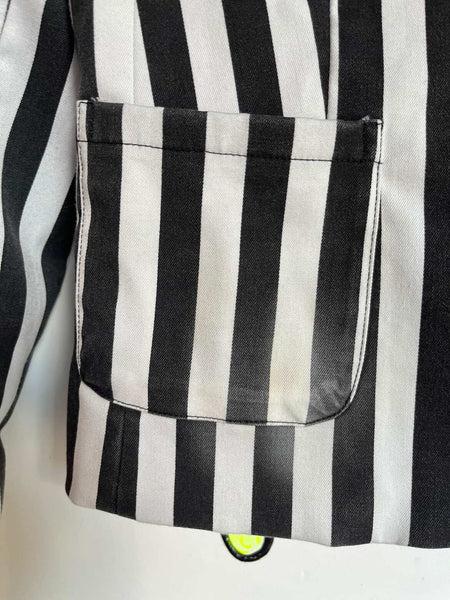 Vintage DIY Punk Blazer - Black & White Contrast Grunge Anarchist - Art School
