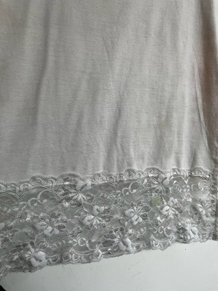 Vintage Y2K White Lace Trim Fairy Grunge Baby Doll Cami Top – Size L