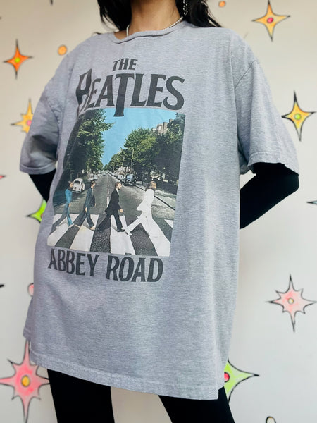 The Beatles Abbey Road Oversized Concert Tee Gray Band T Shirt Boho Grunge 2XL