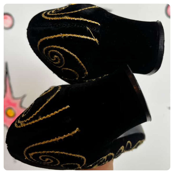 Vintage 80s Rainbow Jeweled Party Loafers - Regal Velvet Statement Pumps - 7.5/8