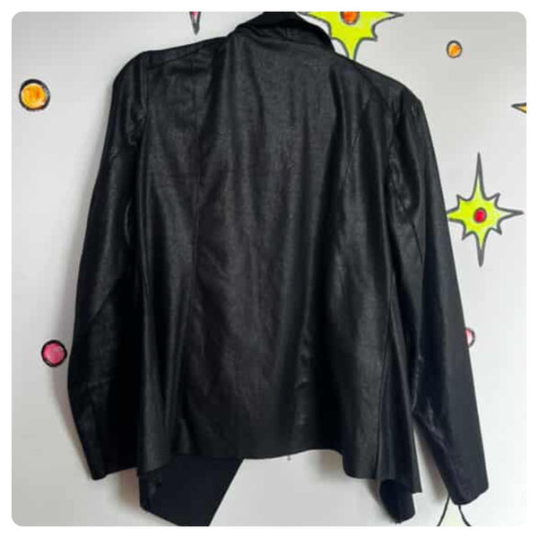 Y2K Vegan Faux Leather Moto Jacket – Indie Sleaze Fairy Grunge Goth Glam | M