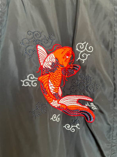 Vintage Y2K Satin Embroidered Fairy Grunge Bomber | Japanese Souvenir Jacket | L