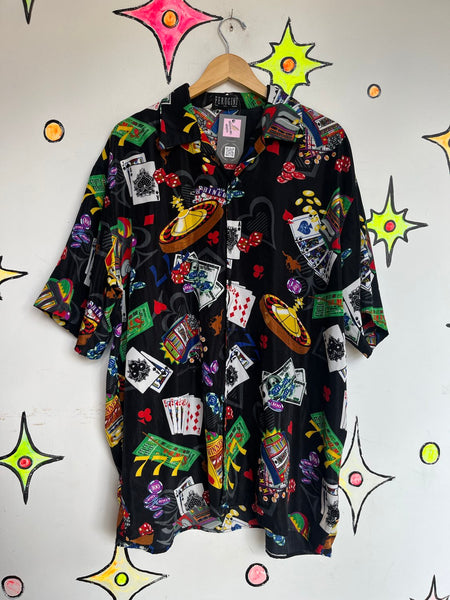 Vegas Novelty Souvenir Party Vacation Shirt Casino Gambling Slot Machines XL+