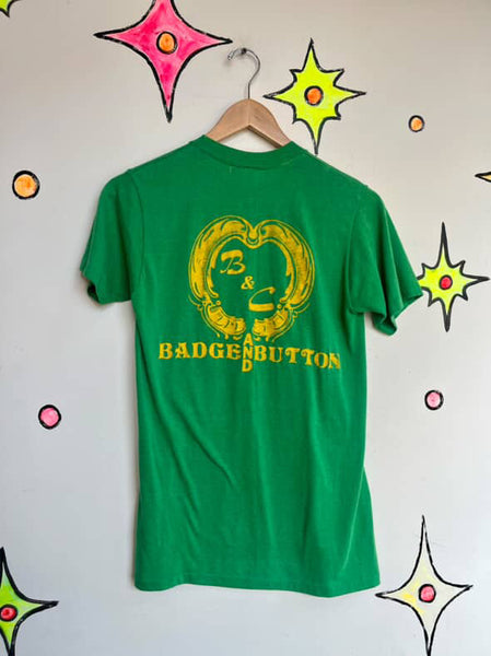 Vintage 70s 80s Reno's ACES Green Team Tee - Single Stitch - Small - Retro