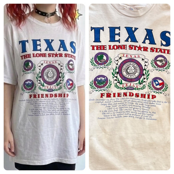 Vintage TEXAS Lone Star State Tee Novelty T-Shirt - Large
