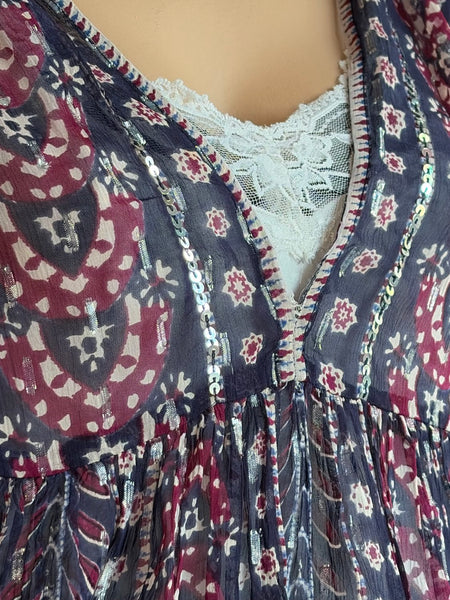 Ruffle Ivory Secretary Top Babydoll Romantic Edwardian Vintage Poet Blouse XL