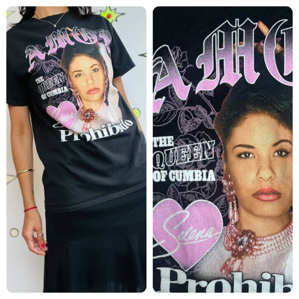 Vintage 90s Y2K Selena Queen of Cumbia T-Shirt | Concert Tee | Size M
