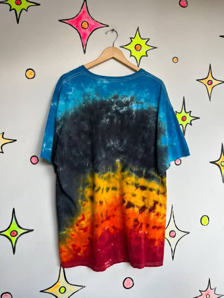 Vintage Led Zeppelin Tie Dye Concert Tee | 90s Boho Grunge Band T-Shirt XL