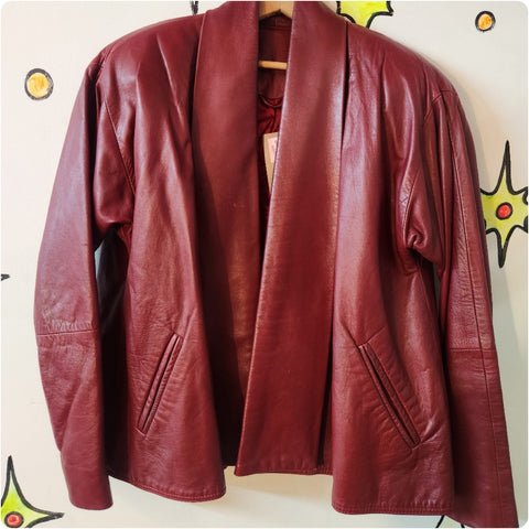 Vintage 70s 80s | Red Boho Grunge Buttery Soft Leather Jacket | size 6