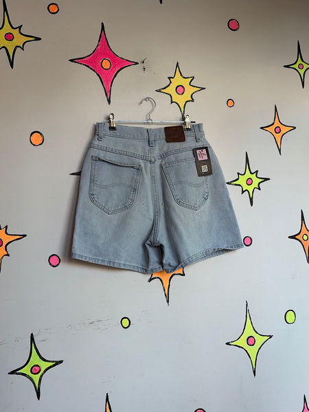 Vintage Lee High Rise Denim Shorts Light Wash Western Mom Shorts Boho Grunge 26