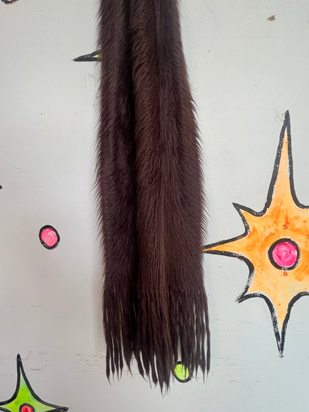 Vintage Old Hollywood Glam Vegan Fur Stole Scarf Old Money Mob Wife Scarf Wrap