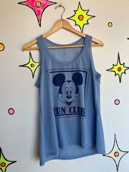 Vintage Unisex Mickey Mouse Fun Club Sleeveless Tank Top | 80s/90s Disney