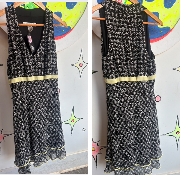 Y2K Silk Polka Dot Tiered Midi Dress Nine West Whimsigoth Twee Romantic M