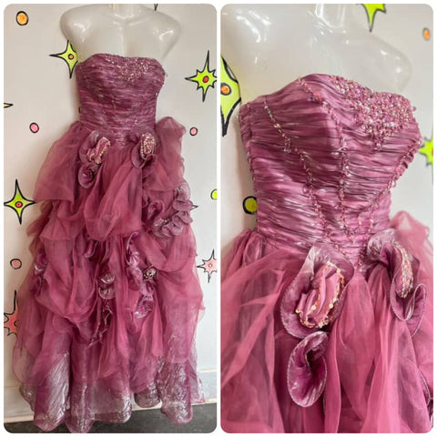 Pink Fairy Princess Ball Gown Dress - Y2K Formal Prom Dress - Small/XS