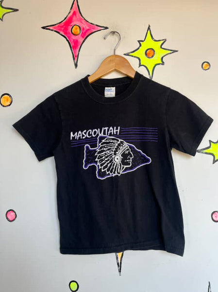 Vintage Souvenir Graphic Baby Tee Black Retro Whimsy Grunge Crop Top T-Shirt XS