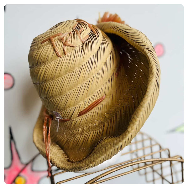 Vintage Exotic Straw Sun Hat Boho Fairy Grunge Festival | Woven Pirate Hat