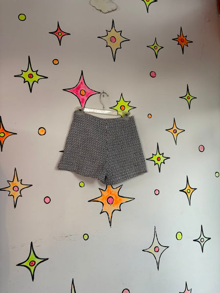 Y2K Preppy Glam Tweed Black & White Skort Bouclé Mini Chanel Style S