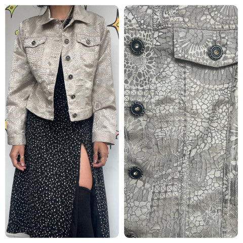 Vintage Y2K | Gold Tone Faux Snakeskin Texture Fairy Grunge Emo Jacket | Size 1