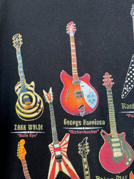 Vintage Black Rock N Roll Guitar Heaven Tee | Boho Grunge Band T Shirt | Size XL