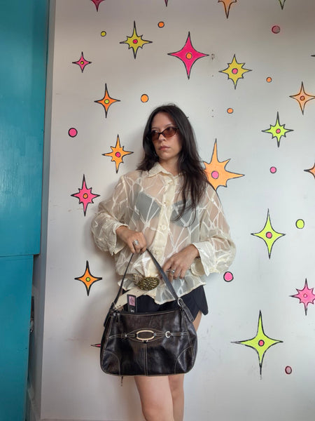 Y2K Franco Sarto Shoulder Bag | Minimalist Vegan Leather Purse