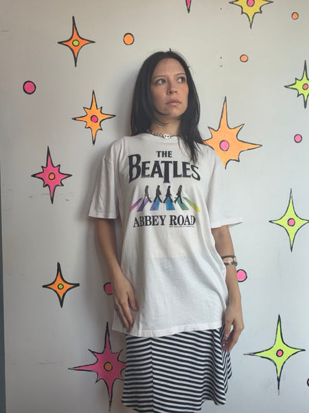 Beatles Abbey Road T-Shirt | Classic Rock Band Tee Vintage Style Relaxed Large