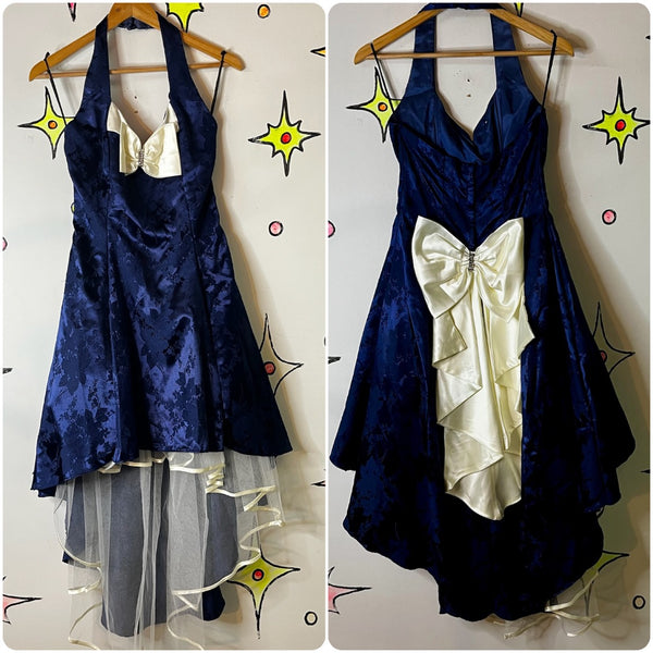 Vintage 80s Blue/Purple Poofy Tulle Prom Party Dress – Rococo Crinoline Glam - S