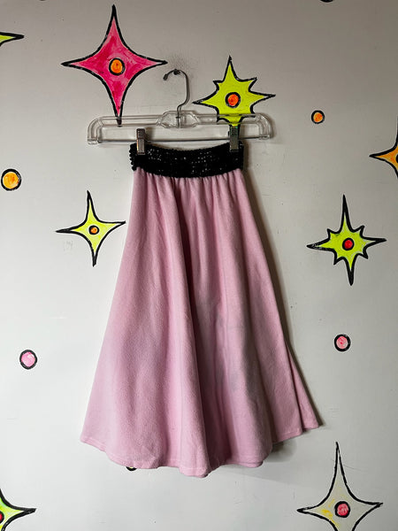 Vintage 50s Style Retro Pink Felt Poodle Skirt | Full Circle Swing Skirt | S
