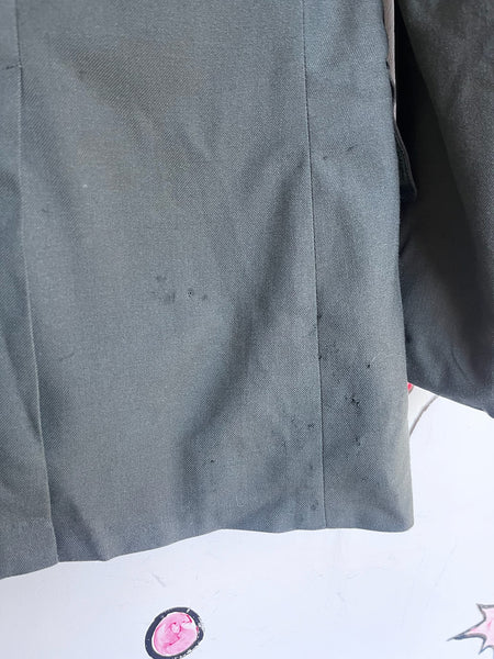 Vintage Military Blazer | Army 38L Jacket | Grunge Boho Embellished Uniform Coat