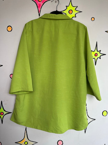 Lime green Neon Cyber Grunge Avant Garde Statement Blazer Maximalist XL