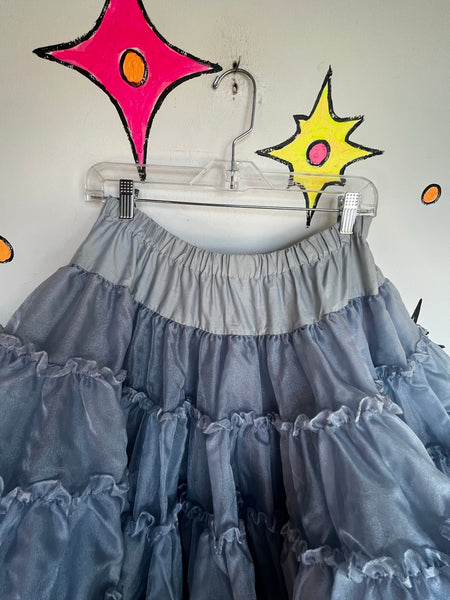 Vintage Square Dance Petticoat 50s Blue Poofy Crinoline Skirt Rockabilly Pinup M