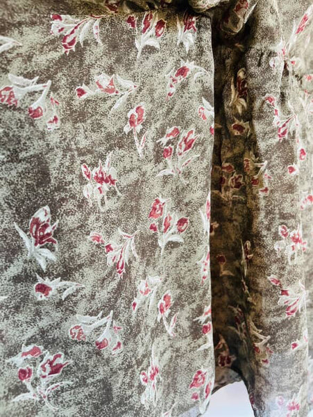 Vintage 80s 90s Boho Grunge Gauzy Fairy Grunge Boho Bell Sleeve Blouse Top | XL