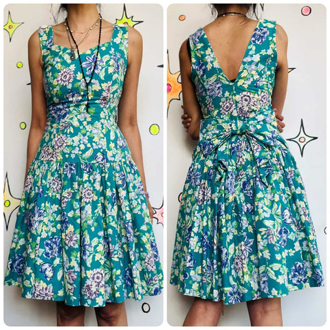 Vintage 80s Laura Ashley Floral Cottagecore Dress – Babydoll Grunge – Size 10