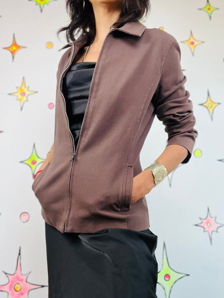 Vintage 90s GAP Zip Up Fairy Grunge Retro Moto Jacket Cotton Stretch Size 6