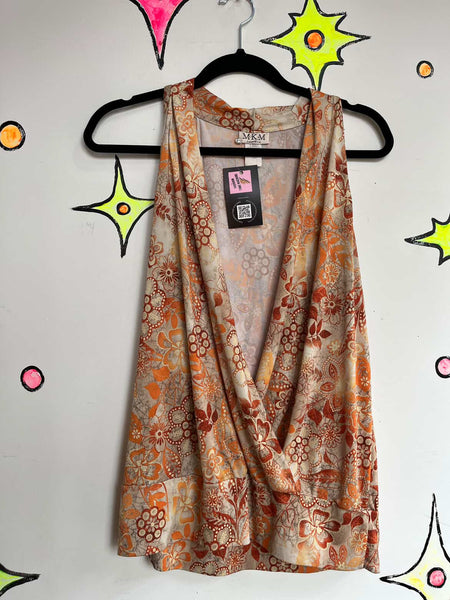 Y2K Fairy Grunge Tattoo Print Slinky Top - Emo Indie Sleaze Vibes (L)