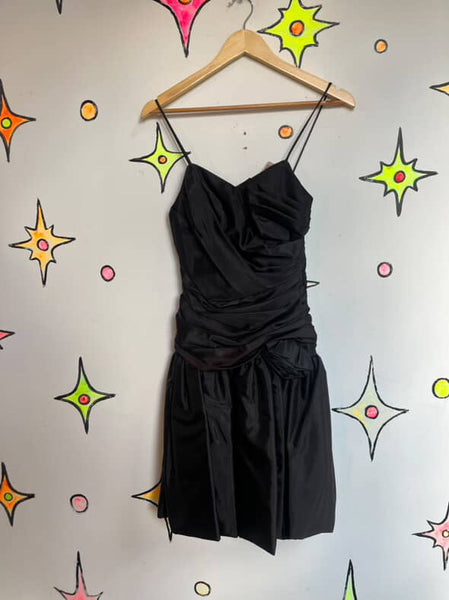 Vintage 80s Little Black Dress - Poofy Formal Party Prom - Small
