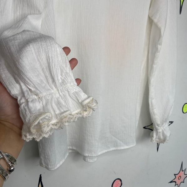 90s Ruffle Sleeve Vampire Pirate Poet Shirt Romantic Goth Ren Faire Steampunk L