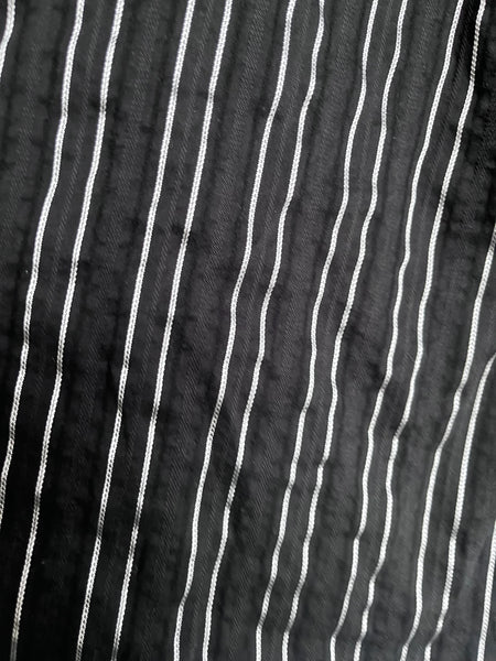 Vintage Y2K Black Pinstripe Wrap Top - Dark Academia Preppy Goth Office Siren M