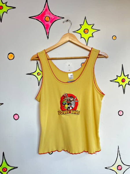 90s Y2K Looney Tunes Yellow Tank Top Tee – Vintage 3XL