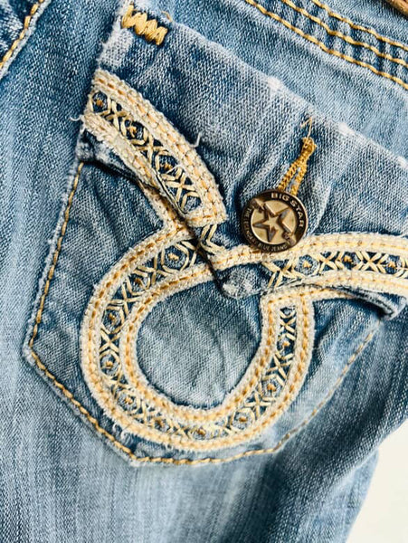 Y2K Big Star Embellished Low-Rise Jeans Indie Sleaze Fairy Grunge Flares – 26R