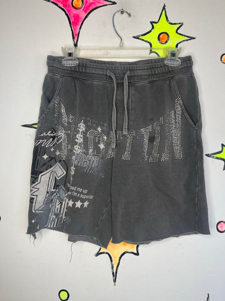 Y2K Bedazzled Lounge Shorts ' McBling Indie Sleaze - S